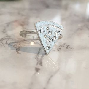 Silver Pizza Ring size 6